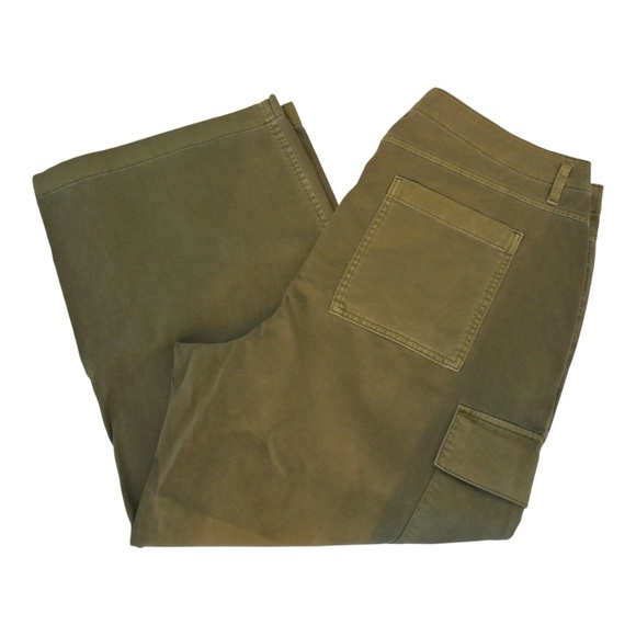 GAP ✨NWT 🫒Women's Olive Wide Leg Pants 20P Loose Khaki Cargo - Picture 11 of 12